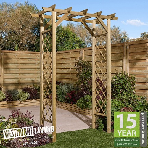 Wooden square top garden - square, arch