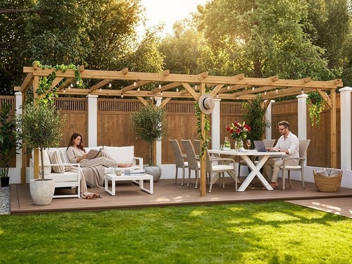 Wooden pergola kit - wooden, 3m