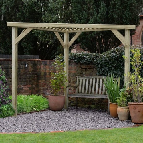 Garden pergola corner slatted - garden,
