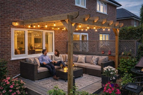 Wooden lean pergola - lean,