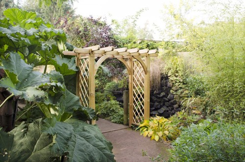 Wooden garden pergola - garden,