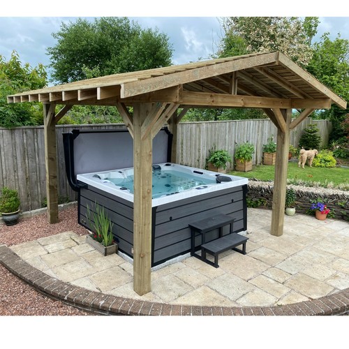 Wooden gazebo hot tub - wooden,