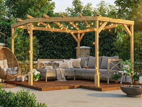 Wooden pergola corner kit - corner, 3x3m
