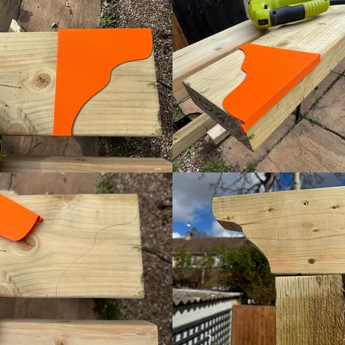 Pergola rafter template - pergola, 6''