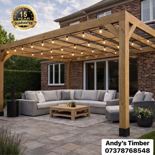 Wooden box pergola kit - wooden,