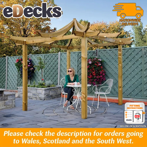 Dragon garden pergola square - garden,