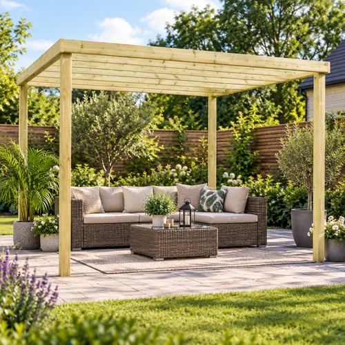 Heavy duty wooden box - wooden, pergola