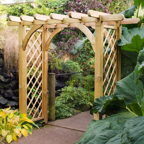 Large wide garden arch pergola - garden,