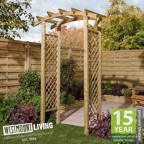 Wooden garden arch curve - wooden,