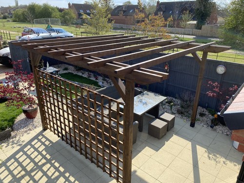 Custom made timber pergola - made,