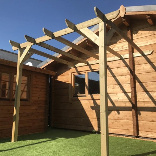 Ground lean pergola kit - in-ground,
