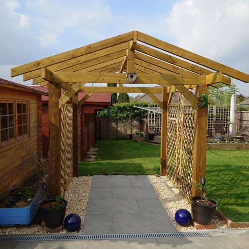 Wooden pergola open roof - pergola,