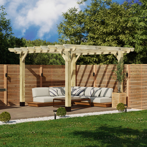 Wooden pergola kit flat open - wooden,