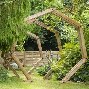 Hexagonal moon gate garden - hexagonal,
